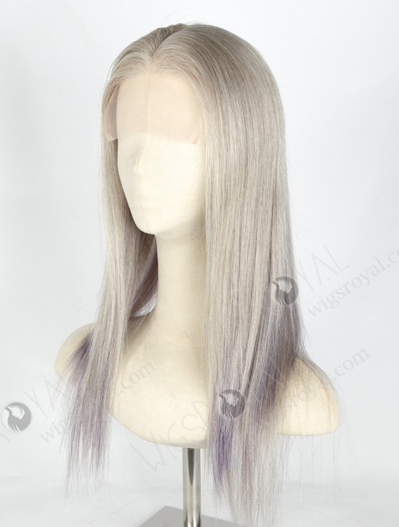 Grey Color Highlight Purple 16'' European Virgin Hair Lace Front Wig WR-CLF-026-21019