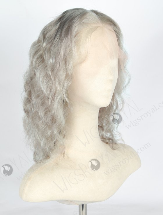 Grey Color 12'' Peruvian Virgin Human Hair Lace Front Wig WR-CLF-034-21113