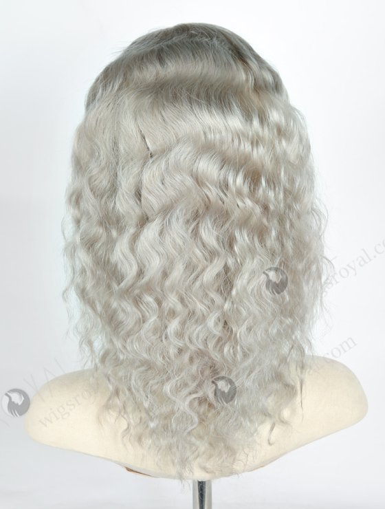 Grey Color 12'' Peruvian Virgin Human Hair Lace Front Wig WR-CLF-034-21115