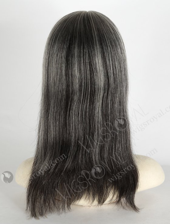 Grey Color 16'' European Virgin Straight Silk Top Full Lace Wig WR-ST-054-21138