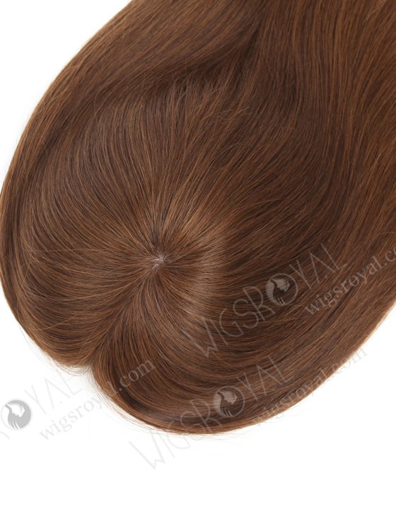 Brown Color 16'' European Virgin Human Hair Silk Top With PU Toppers WR-TC-073-21231