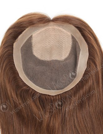 Brown Color 16'' European Virgin Human Hair Silk Top With PU Toppers WR-TC-073
