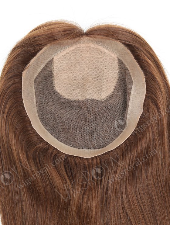 Brown Color 16'' European Virgin Human Hair Silk Top With PU Toppers WR-TC-073-21233