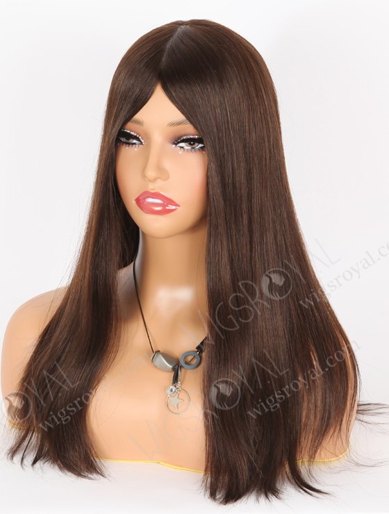 In Stock Chinese Virgin Hair 16" Natural Straight 2/3# Evenly Blended Color Jewish Wig JWS-07001-21837