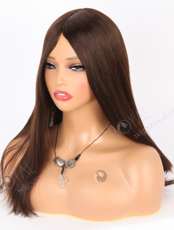 In Stock Chinese Virgin Hair 16" Natural Straight 2/3# Evenly Blended Color Jewish Wig JWS-07002-21851