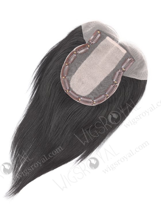 Black Color 8'' European Virgin Human Hair Silk Top Lace Toppers WR-TC-075-22369