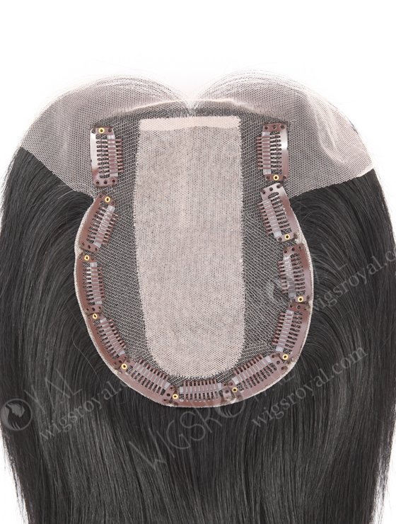 Black Color 8'' European Virgin Human Hair Silk Top Lace Toppers WR-TC-075-22371