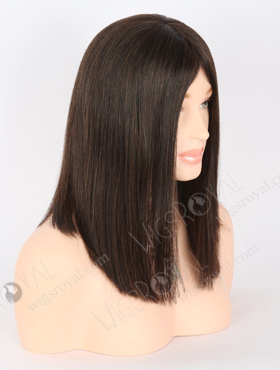 In Stock European Virgin Hair 14" Straight Natural/6# Blended Color Monofilament Top Glueless Wig GLM-08001-22281