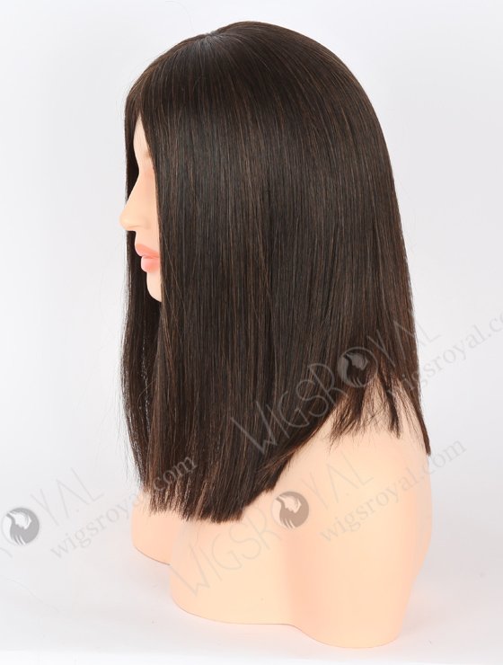 In Stock European Virgin Hair 14" Straight Natural/6# Blended Color Monofilament Top Glueless Wig GLM-08001-22282