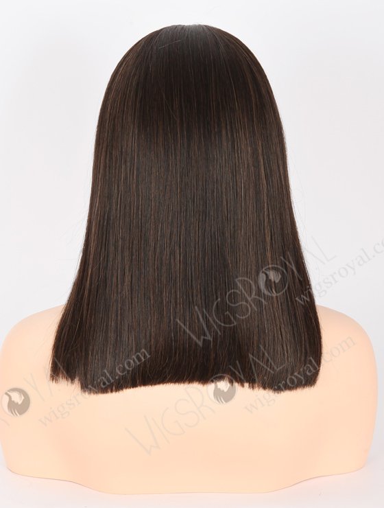 In Stock European Virgin Hair 14" Straight Natural/6# Blended Color Monofilament Top Glueless Wig GLM-08001-22284
