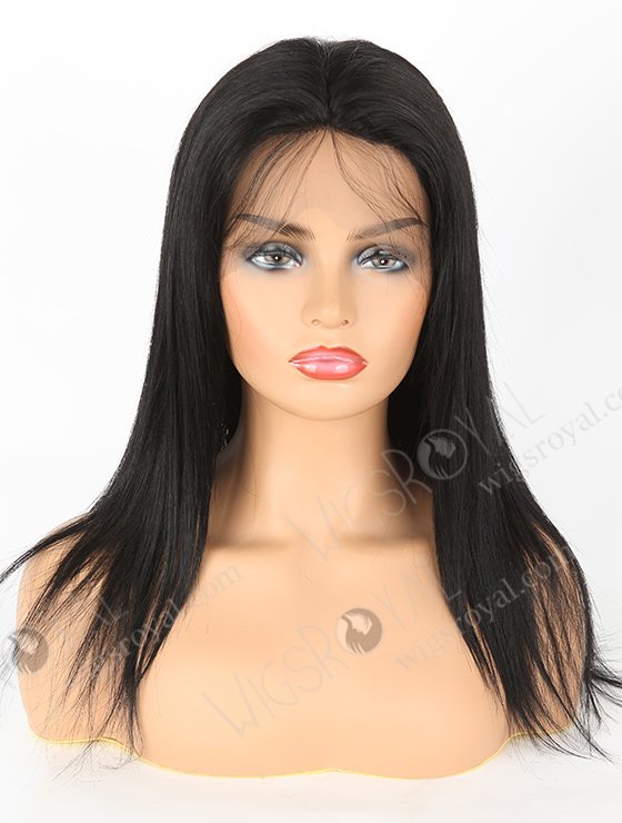In Stock Indian Remy Hair 14" Straight 1# Color Silk Top Full Lace Wig STW-005-22463