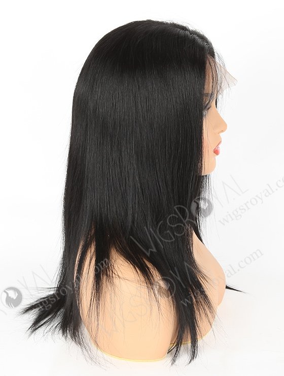 In Stock Indian Remy Hair 14" Straight 1# Color Silk Top Full Lace Wig STW-005-22467