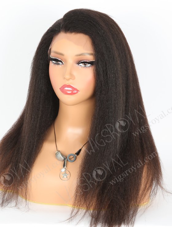 In Stock Chinese Virgin Hair 18" Italian Yaki Natural Color Lace Front Wig CLFW-001-22473