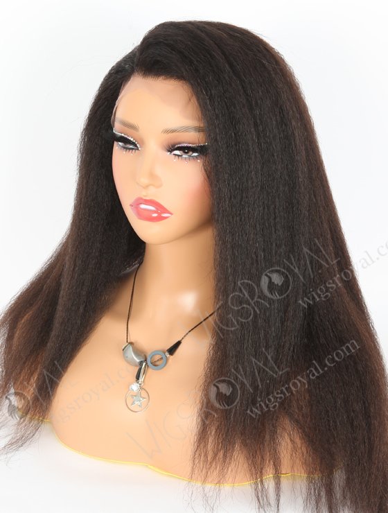 In Stock Chinese Virgin Hair 18" Italian Yaki Natural Color Lace Front Wig CLFW-001-22475