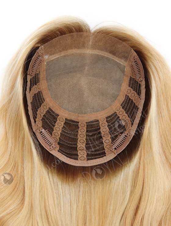 Highlight Color 18'' European Virgin Human Hair Silk Top Machine Wefts Toppers WR-TC-081-22574