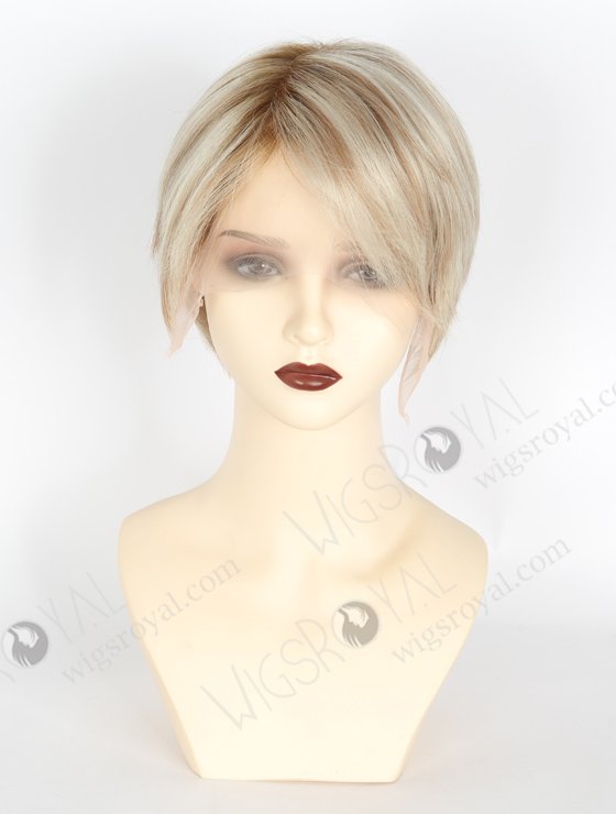 Short Style Highlight And T Color European Virgin Human Hair Lace Front Wig WR-CLF-038-22583