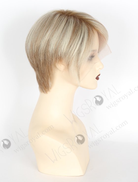 Short Style Highlight And T Color European Virgin Human Hair Lace Front Wig WR-CLF-038-22586