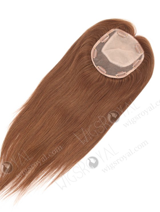 In Stock 5.5"*6.5" European Virgin Hair 16" Straight #4/6 Blended Color Silk Top Hair Topper-132-22925