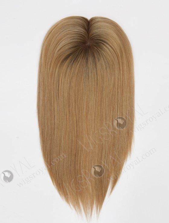 In Stock 5.5"*6.5" European Virgin Hair 12" All One Length Straight #8/25/60,Roots #9 Color Silk Top Hair Topper-150-22901