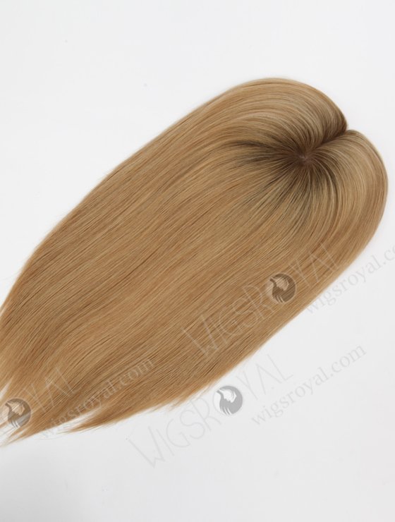 In Stock 5.5"*6.5" European Virgin Hair 12" All One Length Straight #8/25/60,Roots #9 Color Silk Top Hair Topper-150-22902