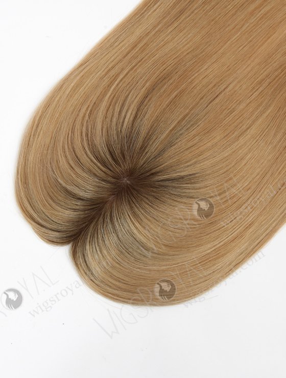 In Stock 5.5"*6.5" European Virgin Hair 12" All One Length Straight #8/25/60,Roots #9 Color Silk Top Hair Topper-150-22904