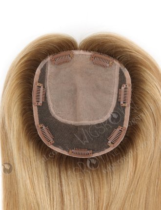 In Stock 5.5"*6.5" European Virgin Hair 12" All One Length Straight #8/25/60,Roots #9 Color Silk Top Hair Topper-150