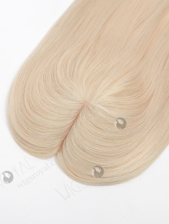 In Stock 5.5"*6.5" European Virgin Hair 16" All One Length Straight White Color Silk Top Hair Topper-153-22894