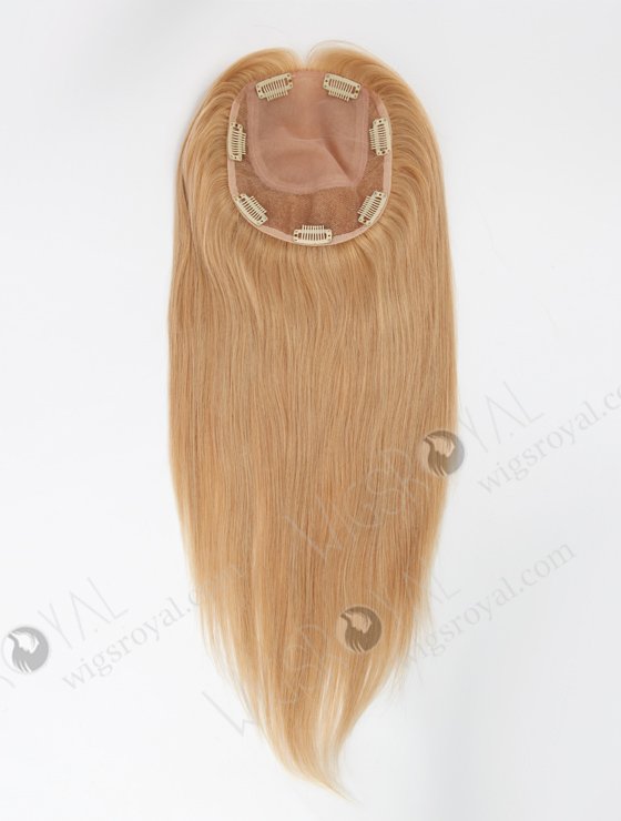 In Stock 5.5"*6.5" European Virgin Hair 16" Straight #22/12 Blended Color Silk Top Hair Topper-131-23107