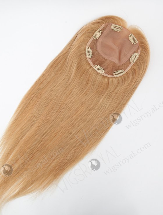 In Stock 5.5"*6.5" European Virgin Hair 16" Straight #22/12 Blended Color Silk Top Hair Topper-131-23106