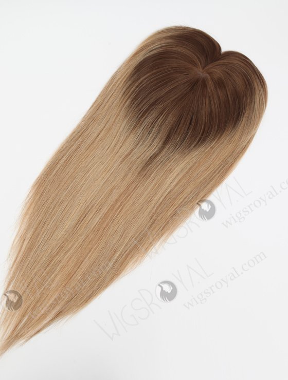 In Stock 5.5"*6.5" European Virgin Hair 16" Straight B116 Color Silk Top Hair Topper-129-23130
