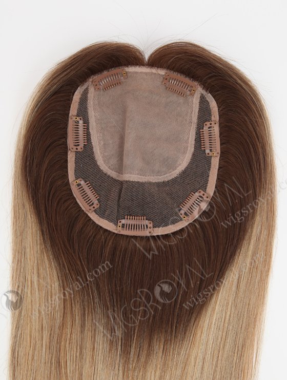 In Stock 5.5"*6.5" European Virgin Hair 16" Straight B116 Color Silk Top Hair Topper-129-23135