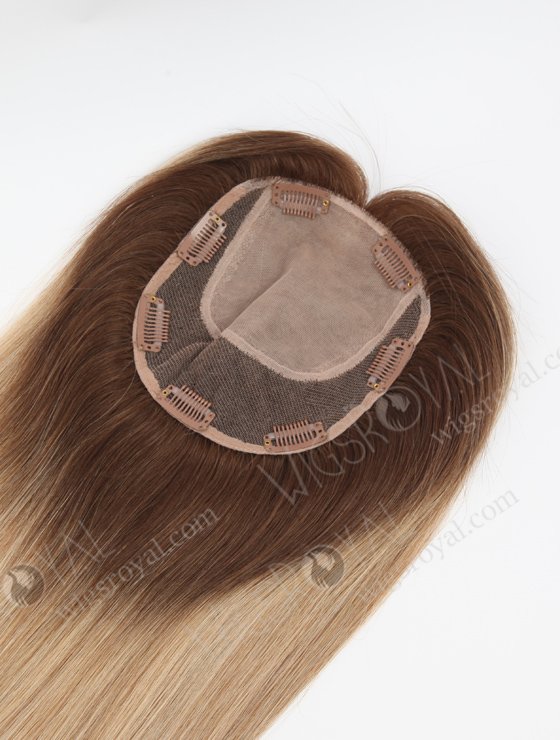 In Stock 5.5"*6.5" European Virgin Hair 16" Straight B116 Color Silk Top Hair Topper-129-23136