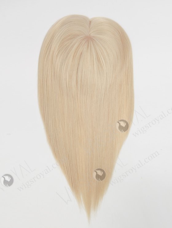 In Stock 5.5"*6.5" European Virgin Hair 12" All One Length Straight White Color Silk Top Hair Topper-152-23139