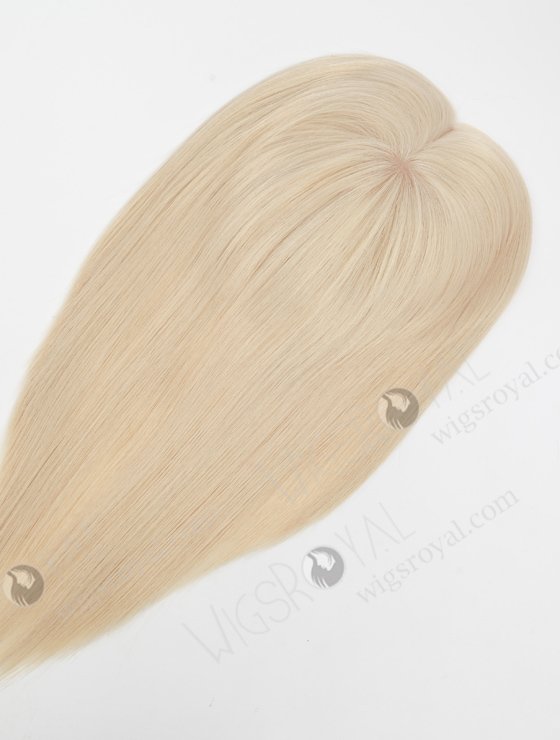 In Stock 5.5"*6.5" European Virgin Hair 12" All One Length Straight White Color Silk Top Hair Topper-152-23140