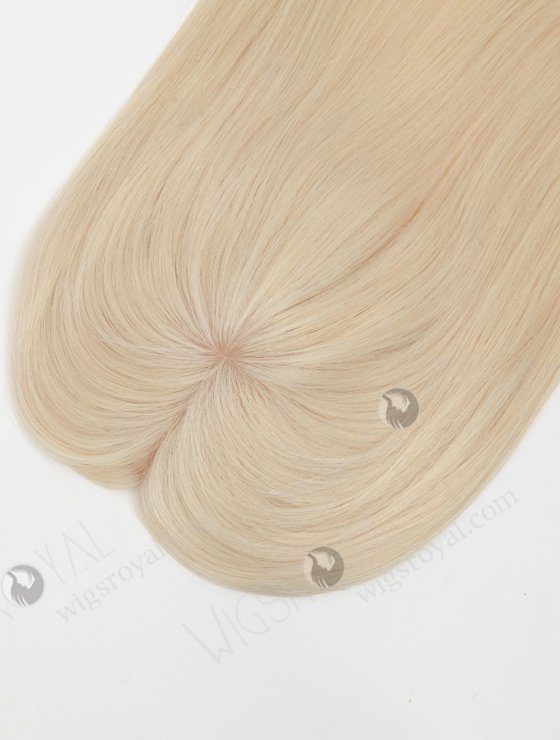 In Stock 5.5"*6.5" European Virgin Hair 12" All One Length Straight White Color Silk Top Hair Topper-152-23141