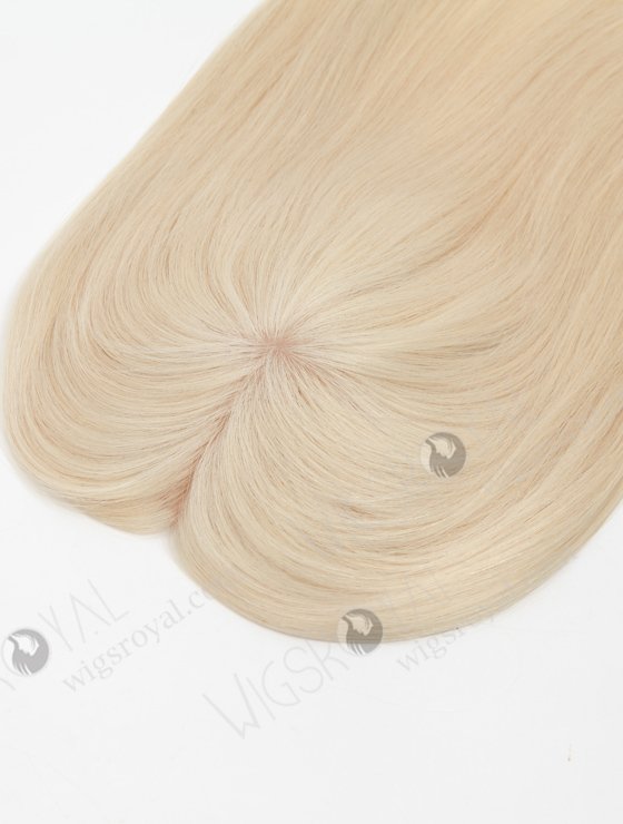 In Stock 5.5"*6.5" European Virgin Hair 12" All One Length Straight White Color Silk Top Hair Topper-152-23142