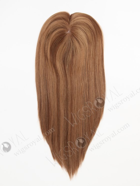 In Stock 5.5"*6.5" European Virgin Hair 16" All One Length Straight #8a/4/9 With Roots #4 Color Silk Top Hair Topper-157-23253
