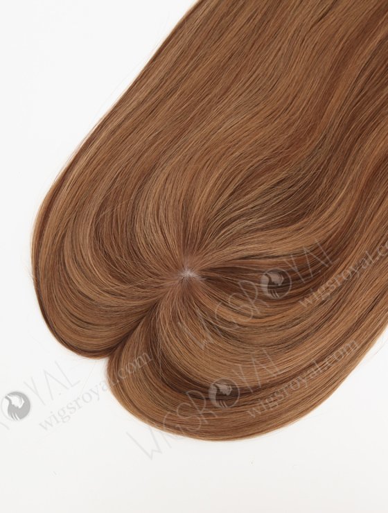In Stock 5.5"*6.5" European Virgin Hair 16" All One Length Straight #8a/4/9 With Roots #4 Color Silk Top Hair Topper-157-23255