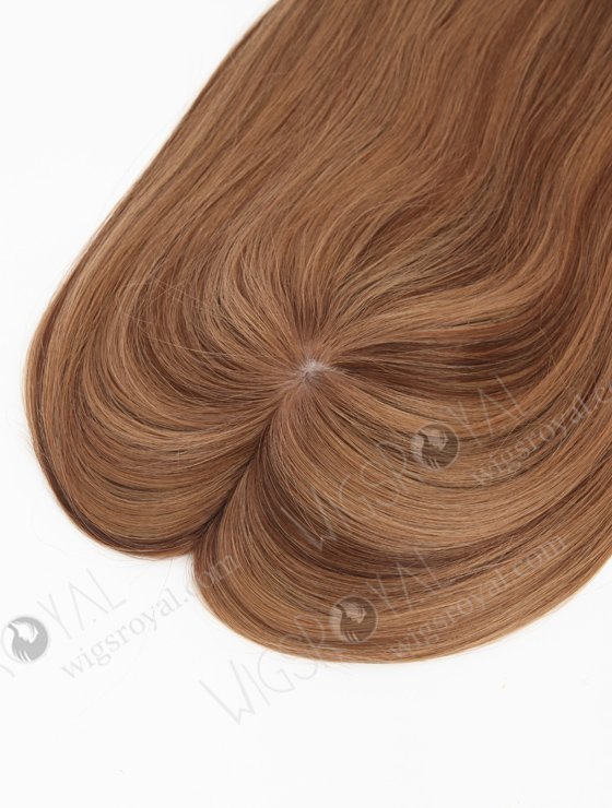 In Stock 5.5"*6.5" European Virgin Hair 16" All One Length Straight #8a/4/9 With Roots #4 Color Silk Top Hair Topper-157-23256