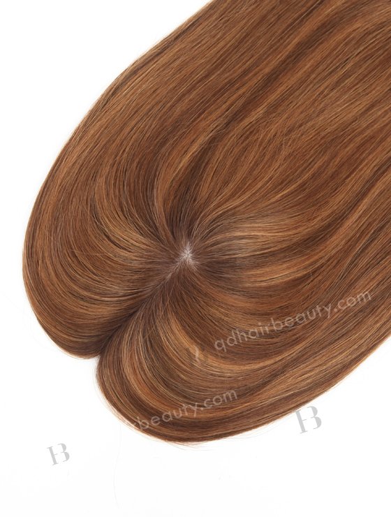 In Stock 5.5"*6.5" European Virgin Hair 12" All One Length Straight T3/4# with T3/10# highlights Color Silk Top Hair Topper-154-23244