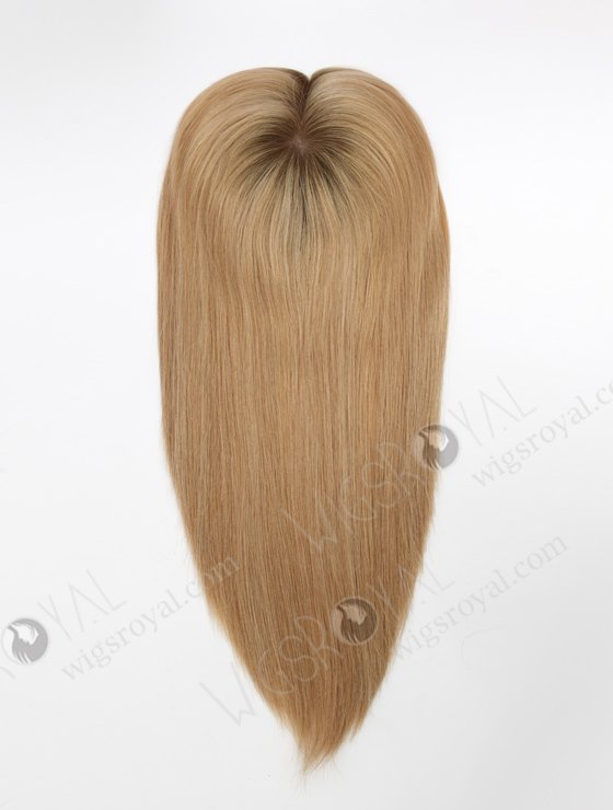 In Stock 5.5"*6.5" European Virgin Hair 16" All One Length Straight #8/25/60,Roots #9 Color Silk Top Hair Topper-151-23287